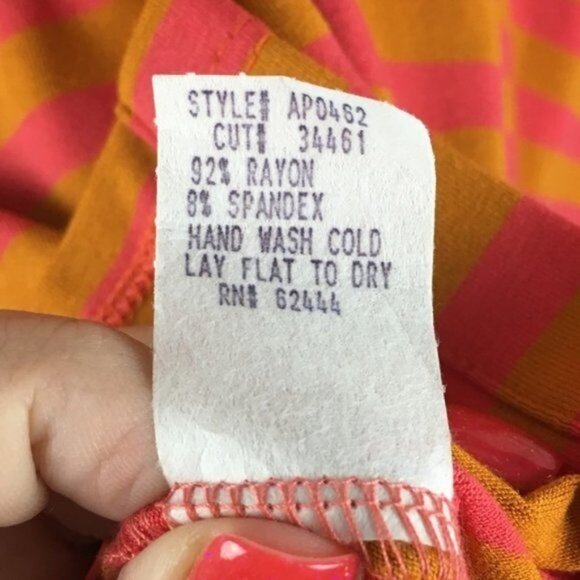 Nicole Miller Artelier Orange & Pink Striped Button-Front Poncho Top S - Picture 4 of 5